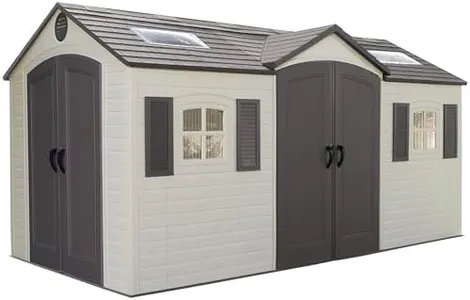 Lifetime 60079 Outdoor Storage Dual Entry Shed, 15 x 8 ft, Desert Sand