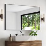 Leyden Bathroom Mirror 26x38 inches, Wall Mounted Mirror Black Rectangle Mirror with Aluminum Frame Mirror for Bathroom,Vanity,Entryway,Hallway,Bedroom,Decor