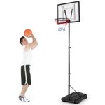 COSTWAY Adjustable Basketball Hoop, 172-305cm Basketball Goal with Shatterproof Backboard, 2 Built-in Wheels, 10FT Portable Basketball Stand System for Kids Teens Adults