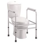 Toilet safety frame rail surround mobility aid - Lightweight aluminium and Height Adjustable