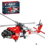 Reobrix 33026 HH-60J Jayhawk Model Building Kit, Rescue Helicopter Building Block Set, Military Toy Gift for Kids and Adults, 1137 Pieces