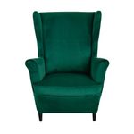 CRFATOP 2 Piece Wingback Chair Cover Velvet Wing Chair Slipcovers Stretch Wingback Armchair Covers Furniture Protector with Elastic Bottom for Living Room Bedroom Wingback Chair,10