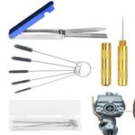 4 Set Carbon Dirt Jet Remove Cleaner Kit, Multi-Size Carb Torch Tip Cleaning Wire, Carburettor Cleaner with 5 Nylon Brush 1 Sharp Pick Cases, Motorcycle ATV Cleaning Wires for Welder Sprinklers