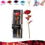 Forever Rose 24K Red Rose,Galaxy Rose Valentines Day Gifts for Her,Infinity Rose Artificial Rose Flowers Eternal Rose Present for Women Mom Girlfriend Wife Daughter Mothers Day Birthday Christmas