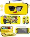 GLDRAM Yellow Carrying Case for Nintendo Switch, Accessories Bundle for Fortnite Peely with Portable Travel Storage Bag, PC Protective Skin Cover for Console & Joycon, Screen Protector & Thumb Cap