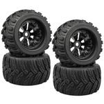 Acekeeps 1/8 RC 3.8" MT Monster Truck Tires Mounted 17mm Hex Wheels for 1/8 6S Arrma Kraton Kaiju JLB Cheetah RC Car Black