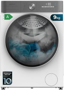 Cecotec Lavadora 9Kg Carga Frontal Bolero DressCode 9800 Inverter A 2000W, 1400 rpm, 16 Programas, Motor Inverter Plus, SteamMax, Carga automática y Display táctil XXL. Clase A, KidLock
