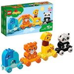 LEGO 10955 DUPLO My First Animal Train, Toys for Toddlers and Kids 1.5-3 Years Old with Elephant, Tiger, Panda and Giraffe Figures, Learning Toy