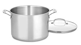 CUISINART 76610-26G Chef's Classic 10-Quart Stockpot with Glass Cover, Silver