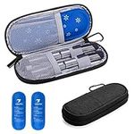 Yarwo Insulin Cooler Travel Case, Diabetic Medication Organzier with 2 Ice Packs for Insulin Pens and Other Diabetic Supplies, Black, Bag Only