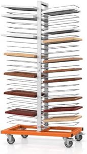 GARVIN 50-Shelf Cabinet Door Paint Drying Rack with 4 Locking Casters - Mobile Woodworking & Art Drying Rack, 2.1" Spacing, 25lbs Capacity Per Level, Space-Saving Vertical Design