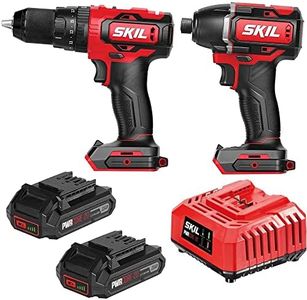 Skil PWRCore 20V Brushless Hammer Drill/Impact Drill Combo Pack with 2x2.5Ah Battery and Charger