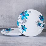 Mart MANTRAA -Melamine Quarter Plates Round Serving Plate Set. Microwave Safe for Breakfast Snacks Lunch 7 inchs 6 Pieces(Blue)