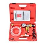 Prokomon Cooling System Vacuum Purge Radiator Coolant Refill Tool Kit, Automotive Water Tank Pneumatic Vacuum Antifreeze Change Filler Set, with 4 Sizes Adapter Case Hose(PT1088K)