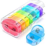 AUVON Pill Organizer 2 Times a Day, Travel Pill Case, Protable Pill Box with 7 Daily Pocket Container to Hold Vitamin, Medicine, Medication, and Supplement