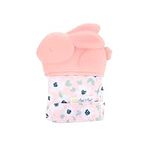 Itzy Ritzy Silicone Teething Mitt – Soothing Infant Teething Mitten with Adjustable Strap, Crinkle Sound and Textured Silicone to Soothe Sore and Swollen Gums, Bunny