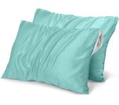 Utopia Bedding Waterproof Pillow Protector Zippered (2 Pack) Queen Spa Blue – Bed Bug Proof Pillow Encasement 20 x 28 Inches