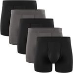 Natural Feelings Boxer Briefs Mens Underwear Cotton Men's Boxer Briefs Pack with Pouch Fly L