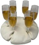 Glass Anchor - The Good-Looking Wine Glass Holder for Boats, picnics, Festivals, Camping, motorhomes. Colour: White Leather. Holds 6 Glasses. No fixings Needed. Stop The Spills!