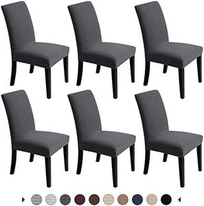 Chair Covers for Dining Room - Stretch Chair Slipcovers for Decorative Seat Protector Armless Removable Washable Elastic Dinner Universal Spandex Solid Chair Slip Covers Set…