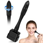 ALIIP Microneedle Derma Roller Stamp Pen 0-3MM Adjustable Needles,140 Titanium Professional Microneedling Stamp, Derma Manual Pen for Face Body Hair Beard Growth, Skin Care, for Women & Men,Black