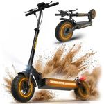 Heyscooter Electric Scooter for Adults, 10" Off-Road Vacuum Tires, 500W Motor, 48V 10Ah Battery 40 km Range, Adjustable Speed, Dual Suspension Folding E-Scooter with Dual Brakes & App Control
