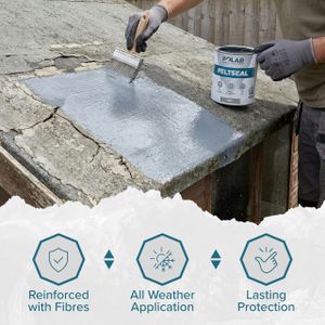 Polar Waterproof Felt Sealant 1L – Grey Roof Repair for Sheds & Garages