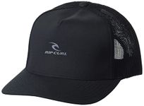 Rip Curl Icons Trucker Hat, Mesh Back Cap Snapback for Men, Adjustable, Black/Grey Vapor, One Size