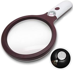 MagniPros See Things Differently Extra Large 4X Magnifying Glass with 4 Ultra Bright Led Lights & 25X Zoom Lens, Adjustable Small Prints, Aging Eyes Seniors & Hobbies Black and White