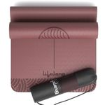 Lifelong Yoga Mat for Men & Women | 8mm Thick TPE Cushioning | Non-Toxic & Sweat-Resistant | Lightweight & Portable with Carry Bag | Home & Studio Workout Mat | Made in India (Maroon)