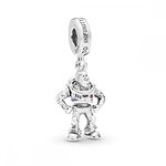 Beads R Us ® - Toy Story Buzz Lightyear Charm/Bead in Sterling Silver & Enamel, Compatible with all European style Charm Bracelets and Necklaces.