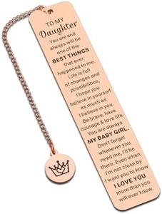 Daughter Gifts from Mom and Dad Valentines Day Gift Bookmark for Daughter Stepdaughter Daughter-in-Law Girl 16th 18th 21st Birthday Gifts for Teen Girls Her Women Daughter Christmas Stocking Stuffers