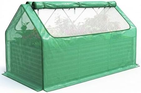 Quictent Raised Garden Bed Galvanized Raised Beds for Gardening Vegetables with Cover 8x4x2 ft Metal Planter Box Outdoor Use, Green