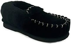 Traditional Men's/Women's Sheepskin Moccasins UGGs - 100% Australian Sheepskin (12, Black, numeric_12)