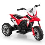 GYMAX Kids Electric Motorbike, 6V Licensed Honda Ride on Motorcycle with Horn & Extended Seat, 3 Wheels Children Motor Bike for Boys Girls (Red)