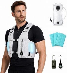 SAVIOR COOL Running Hydration Vest Backpack with 2L Water Bladder, 22L Cooling Hydration Pack for Hiking, Cycling, Trail Running (Silver)