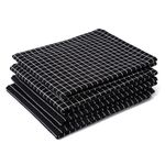 Encasa Homes Kitchen Dish Towels Made with Eco-friendly Cotton | Highly Absorbent for Cleaning & Quick Drying of Plates & Glasses | X-large, 18" x 28" | Butcher Black (Set of 4 pieces)