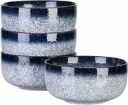 HUIRUMM Soup Cereal Bowls,36oz Ceramic Bowls Set for Kitchen, Cereal Soup Bowls Set of 4,Stoneware Blue Bowls for Kitchen, Breakfast, Oatmeal, Microwave and Dishwasher Safe