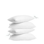 Lancashire Textiles 4 Pack Luxury Super Bounce Pillow Pair | Made in Britain Soft/Medium Support Non-allergenic Pillow Pair | Machine Washable Super Bounce Features (4 Pack)