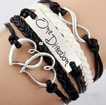 DIVISTAR Infinite Chain Bracelet Handmade Leather Knit Rope Love One Direction Heartpunk Charms