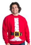 Ann Arbor T-Shirt Co. Santa Claus Costume | Novelty Christmas Sweater, Holiday Crewneck Sweatshirt - (Crew,3XL) Red, Red, 3XL