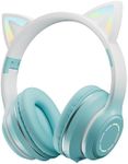 Namioka Kids Over Ear Headphones,Universal for Adults and Children,Wireless Headphones Kids,Bluetooth 5.3,Catbluetooth Kids Headphones,Suitable for Mobile Phones/Tablets/Computers,Green