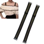 Moly Story Decorative Bra Straps,Sparkle Silver Wide Bra Straps Replacement,Lingerie Straps for Party Dress, Black, Free