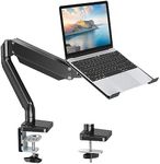 MOUNT PRO Laptop Stand Desk Mount, 2 in 1 Function Monitor Laptop Mount, Aluminum Laptop Arm Fits Max 17" Notebook and 32" Computer Screen, Single Monitor Mount with Laptop Tray, Holds up to 17.6lbs