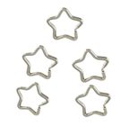 YUETON Pack of 50 Metal Star Shaped Split Ring Key Ring Key Holder Keyfob Accessories Connector Keychain Keyring