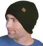 Tough Headwear Cuffed Beanie Hats for Men - Winter Beanies for Women - Toboggan Hat - Mens Winter Knit Hat - Stocking Cap Black