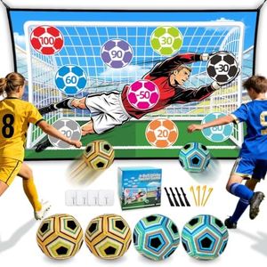 4 Balls Sticky Soccer Game Set, Soccer Toy Gift for Boys & Girls Ages 3-12, Indoor Outdoor Backyard Toss Game, Kids Birthday Present