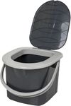 Kasabona Lightweight Portable Mobile Camping Toilet 100% Recycled Plastic Unisex Adult for Indoor & Outdoor Caravan Picnic 15.5 LTR Capacity Up to 120kg (Charcoal)