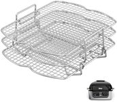 KEESHA Dehydrator Stand Rack for Ninja Foodi AG300 Grill, 3 Stackable Layers Dehydrator Stand for Ninja Foodi AG300 Accessories, Rectangle Air Fryer Accessories for Ninja AG300 AG301 Foodi Grills