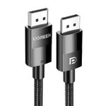 UGREEN 8K Displayport 1.4 Cable Nylon Braided Ultra High Speed 32.4Gbps Gaming Monitor Cable DP to DP 4K 144Hz and 1080P 240Hz Support HDR HDCP FreeSync G-Sync Laptop PC TV 3FT-Black